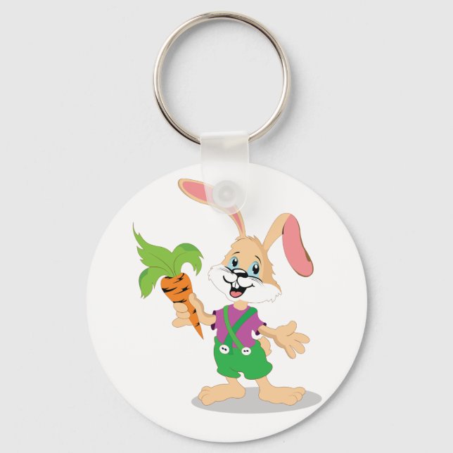 Osterhase mit Karotten-Schlüsselanhänger Schlüsselanhänger (Vorderseite)