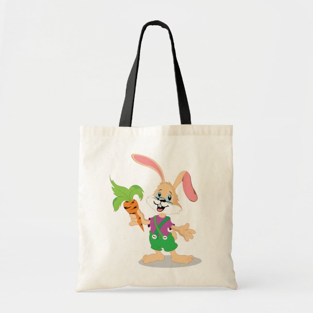 Osterhase mit Karotten-Taschen-Tasche Tragetasche (Vorne)