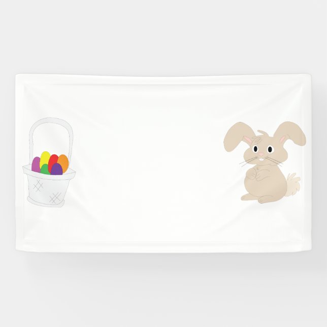 Osterhase mit Korb Banner (Horizontal)