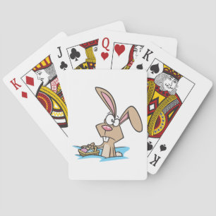 Osterhase mit Korb voller Eier Spielkarten