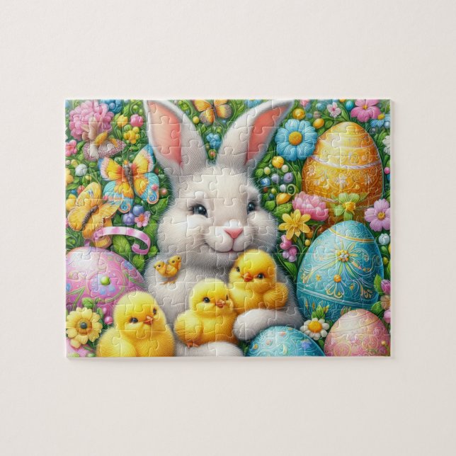 Osterhase mit Küken (Horizontal)