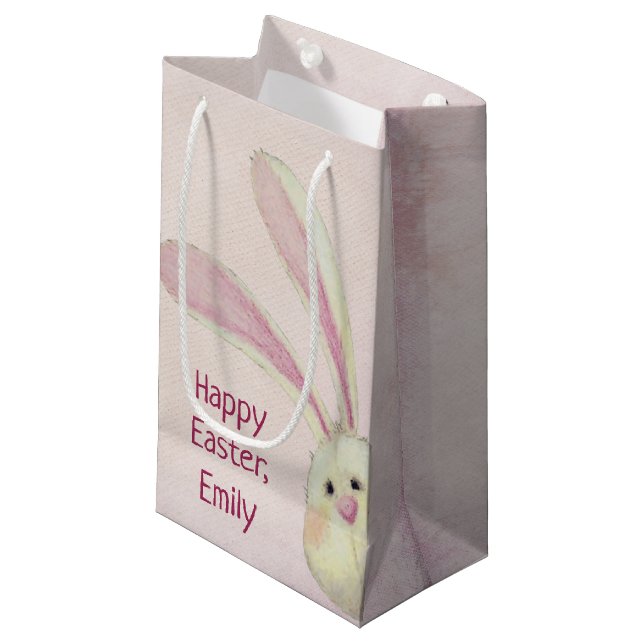 Osterhase mit Namen Kleine Geschenktüte (Vorderseite Schrägansicht)