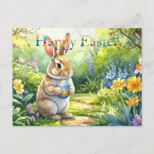 Osterhase mit Osterei Feiertagspostkarte