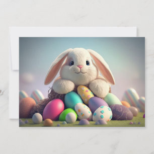 Osterhase mit Ostereiern Feiertagskarte