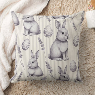 Osterhase mit Ostereiern Frühling Pastell-Muster ( Kissen