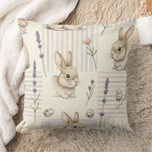 Osterhase mit Ostereiern Frühling Pastell-Muster ( Kissen