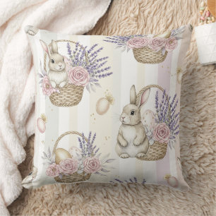 Osterhase mit Ostereiern Frühling Pastell-Muster ( Kissen