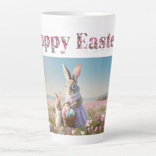 Osterhase mit Ostereiern Happy Osterfest Milchtasse