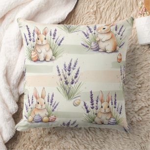 Osterhase mit Ostern Pastellmuster (3) Kissen