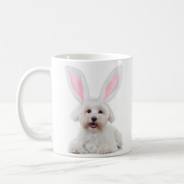Osterhase Niedlich Osterhund Osterkaffee Tasse (Links)