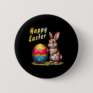 Osterhase Osterei Comic für Frohe Ostern Button