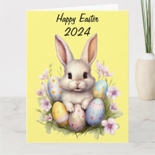 Osterhase & Ostereier Kunstwerk Karte