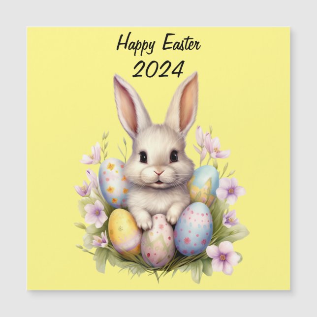 Osterhase & Ostereier Kunstwerk Magnetkarte (Vorderseite)