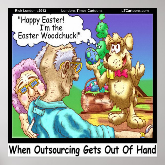 Osterhase Outsourcing Witziges Poster (Vorne)