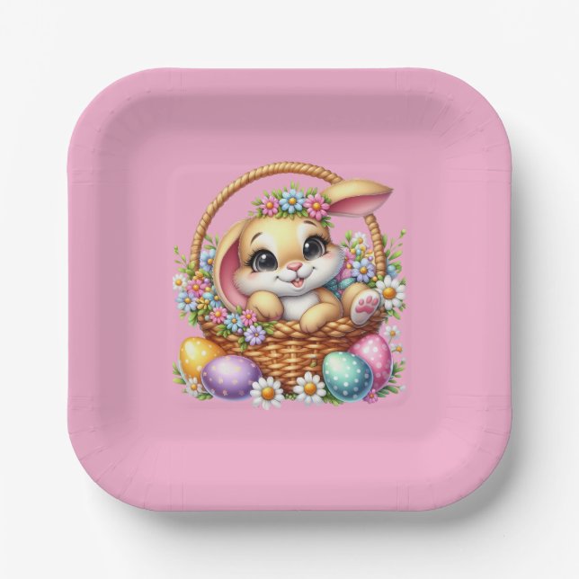 Osterhase-Papierteller Pappteller (Vorderseite)