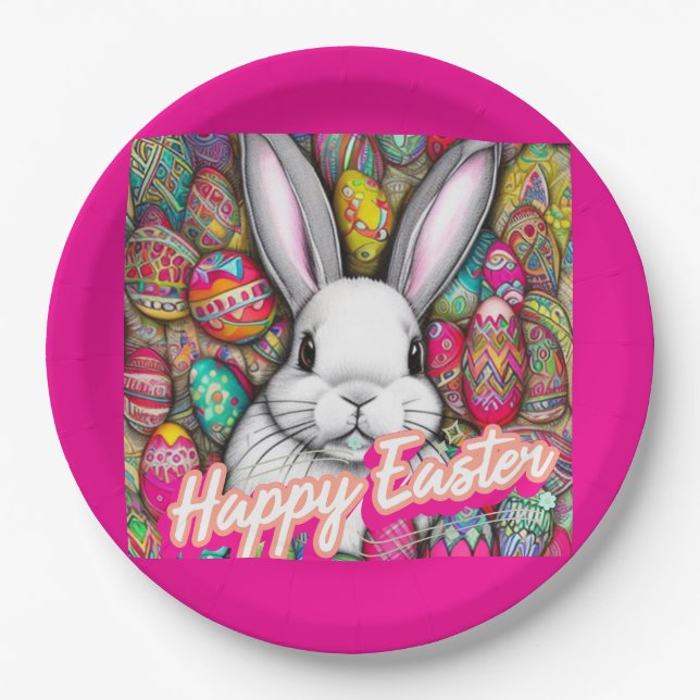 Osterhase Pappteller (Vorderseite)
