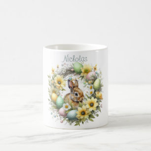 Osterhase personalisiert, Aquarell Kaffeetasse