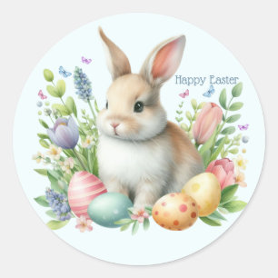 Osterhase personalisiert Aquarell Runder Aufkleber