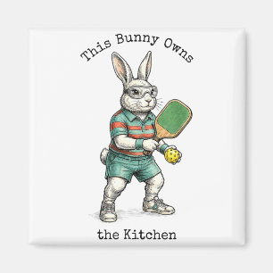Osterhase-Pickleball-Spieler, dieser Hase besitzt Magnet