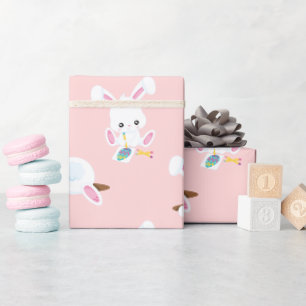 Osterhase Pink Wiederholungsmuster Geschenkpapier