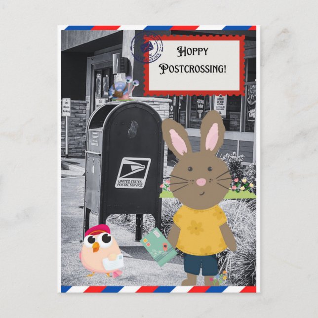 Osterhase Postkreuzung Postkarte (Vorderseite)