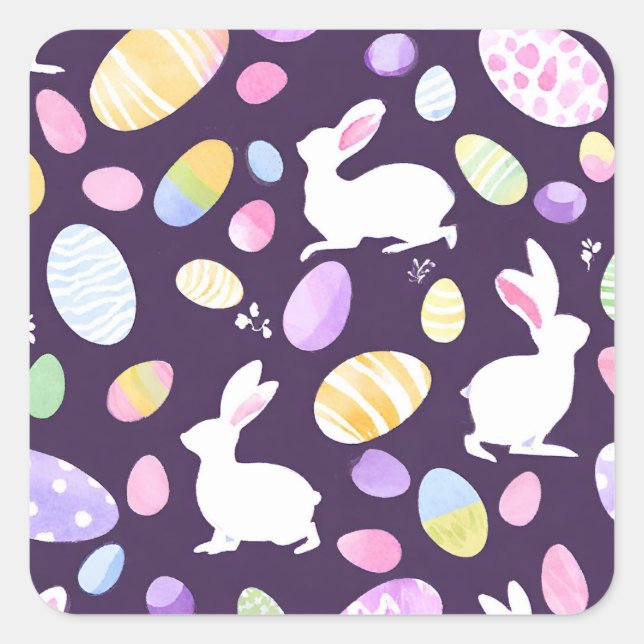 Osterhase Quadratischer Aufkleber (Vorderseite)