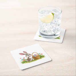 Osterhase Rechteckiger Pappuntersetzer