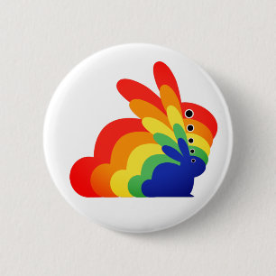 Osterhase Regenbogen - Ostern Button