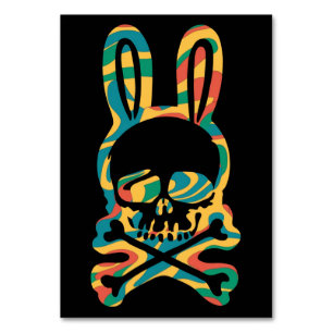 Osterhase Retro Gefärbte Krawatte Bunny Skull Kreu Tischnummer