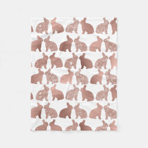 Osterhase Rose Gold Glitter Folie Metallisch Fleecedecke
