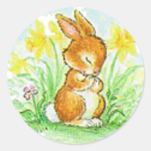 Osterhase Runder Aufkleber (Vorderseite)