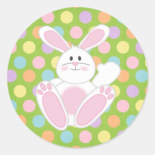 Osterhase Runder Aufkleber (Vorderseite)