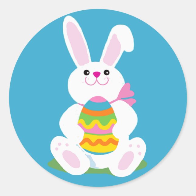 Osterhase Runder Aufkleber (Vorderseite)