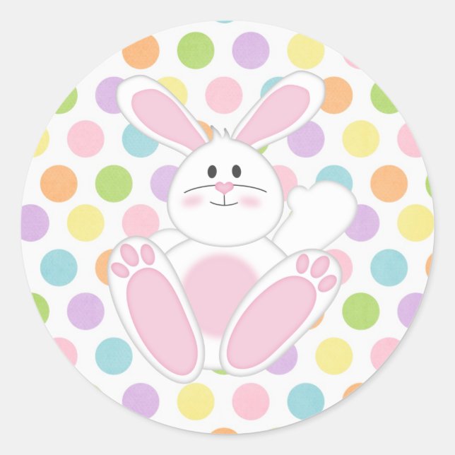 Osterhase Runder Aufkleber (Vorderseite)