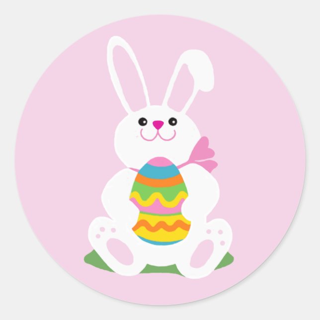 Osterhase Runder Aufkleber (Vorderseite)
