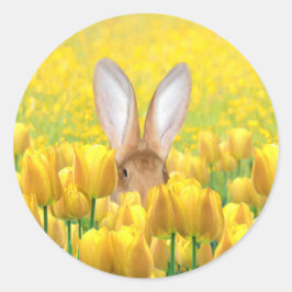 Osterhase Runder Aufkleber