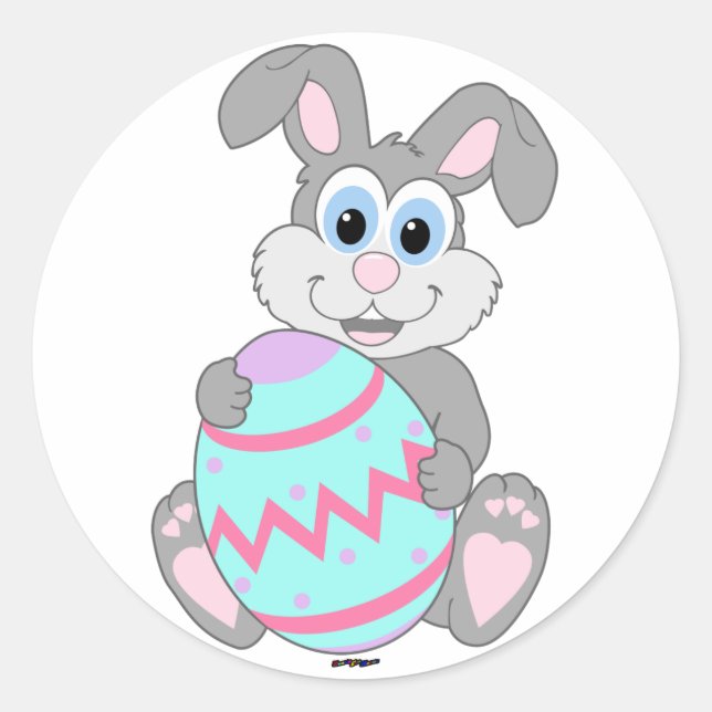 Osterhase Runder Aufkleber (Vorderseite)