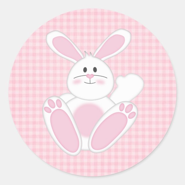 Osterhase Runder Aufkleber (Vorderseite)