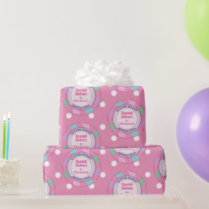 Osterhase-Sonderlieferung Rosa Glitter Geschenkpapier