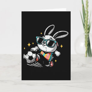 Osterhase spielt Fußball Cute Footll Jungen Kinder Karte