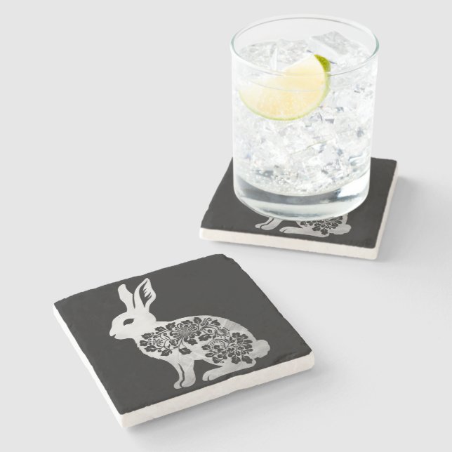 Osterhase Steinuntersetzer (Seitenansicht)