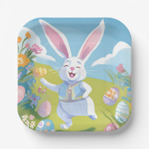 Osterhase Süße Ostern Pastell Wildblume Pappteller