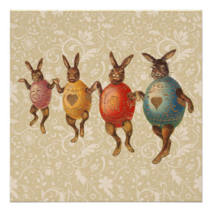 Osterhase Tanzende Eier Poster