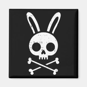 Osterhase Totenkopf Kreuz Knochen Hase Goth Männer Magnet