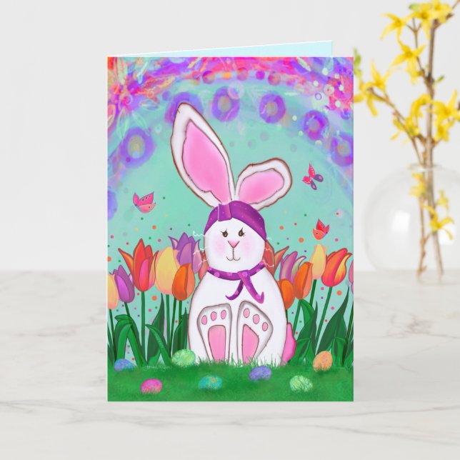 Osterhase Tulips Giro del Malcantone Niedliche Blu Karte (Gelbe Blume)