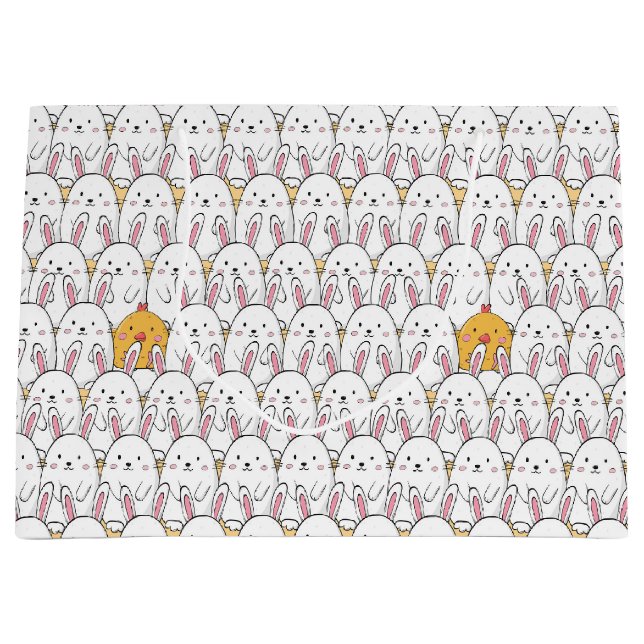 Osterhase und Baby Chicks Große Geschenktüte (Vorderseite)
