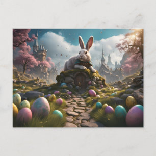Osterhase und Eier Feiertagspostkarte