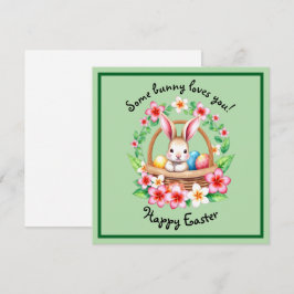 Osterhase und Eierkorb Feiertagskarte