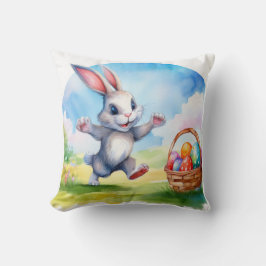 Osterhase und Eierkörbe Kissen