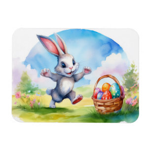 Osterhase und Eierkörbe Magnet